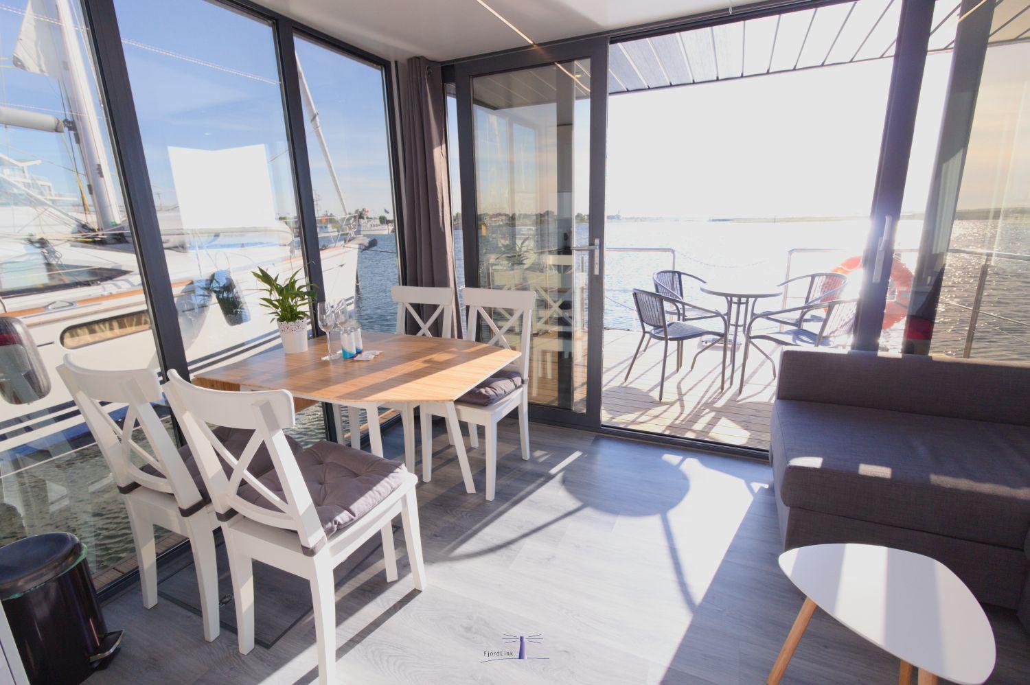 Hausboot Fjord Lacerta Mit Dachterrasse In Wendtorf Zewnętrze zdjęcie